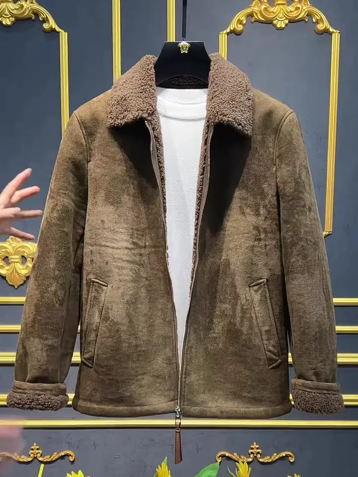 

Мужская модная повседневная куртка с воротником, осенне-зимняя новинка, премиум-класс, деловой стиль, на молнии, с длинными рукавами