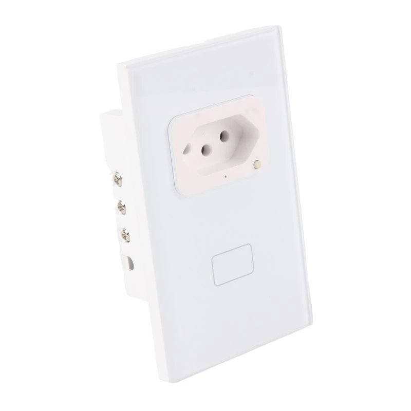 Hot-Tuya Wifi Smart Light Switch With Socket And Work Smart Pane Switch For Brazil Smart Home Wall BR Plug