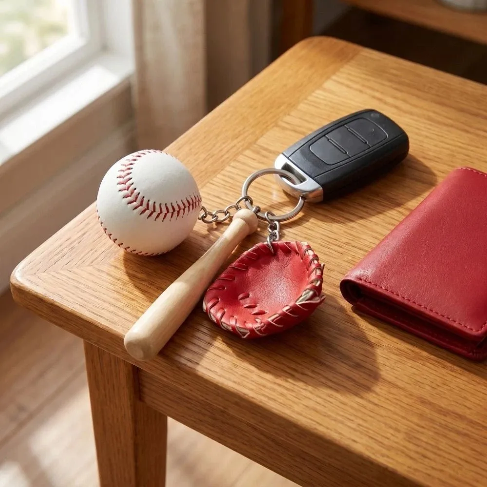 Personalized Baseball Glove Keychain PU Leather Multiple Color Bag Hanging Ornaments Decorations Baseball Pendant Ornament
