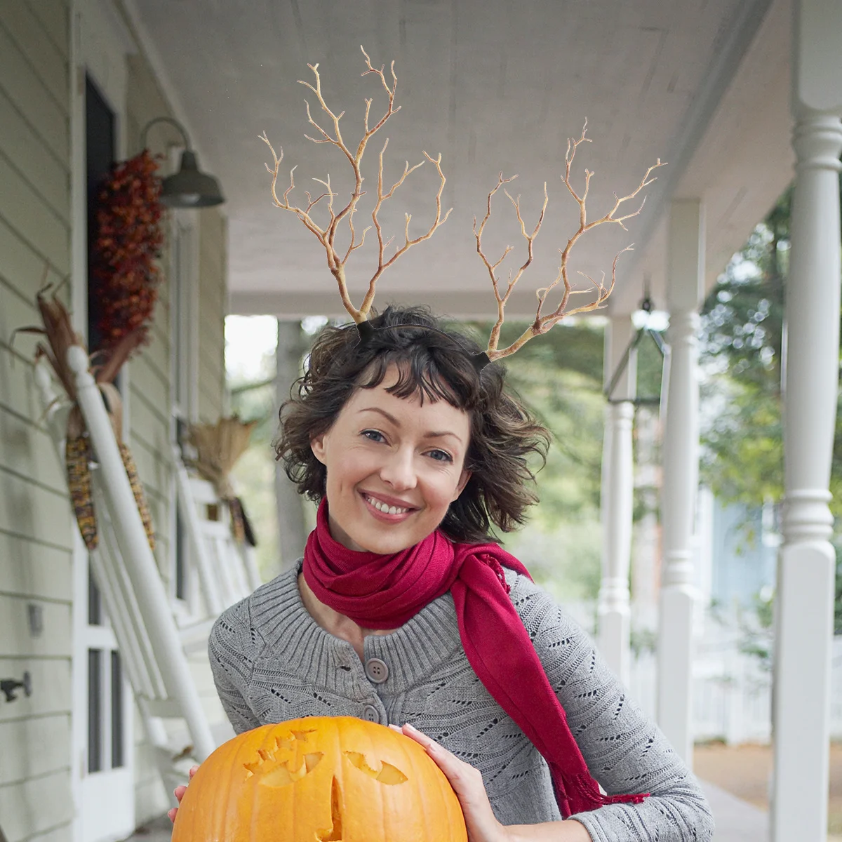 

Witch Horn Shaped Hoop Lightweight Halloween Headwear Creative Hair Clasp Cosplay Party Accessory Branch Headdress Hair Styling