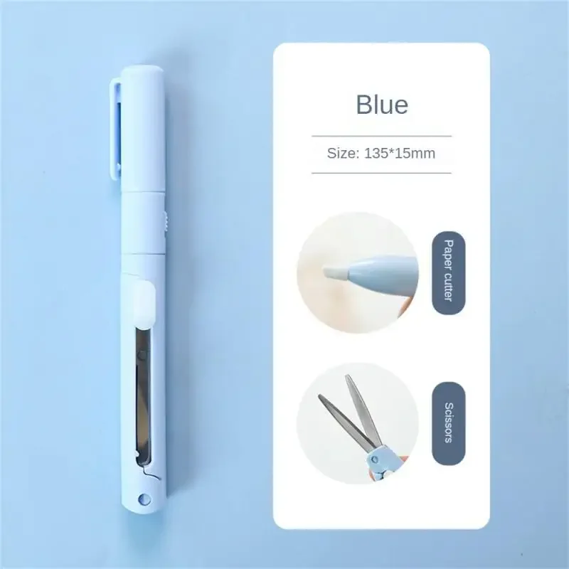 MINI สีพับกรรไกรเครื่องตัดปากกาแบบพกพาขนาดปลอดภัยเซรามิค Pencutter มีดยูทิลิตี้สําหรับงานกระดาษไดอารี่โรงเรียน