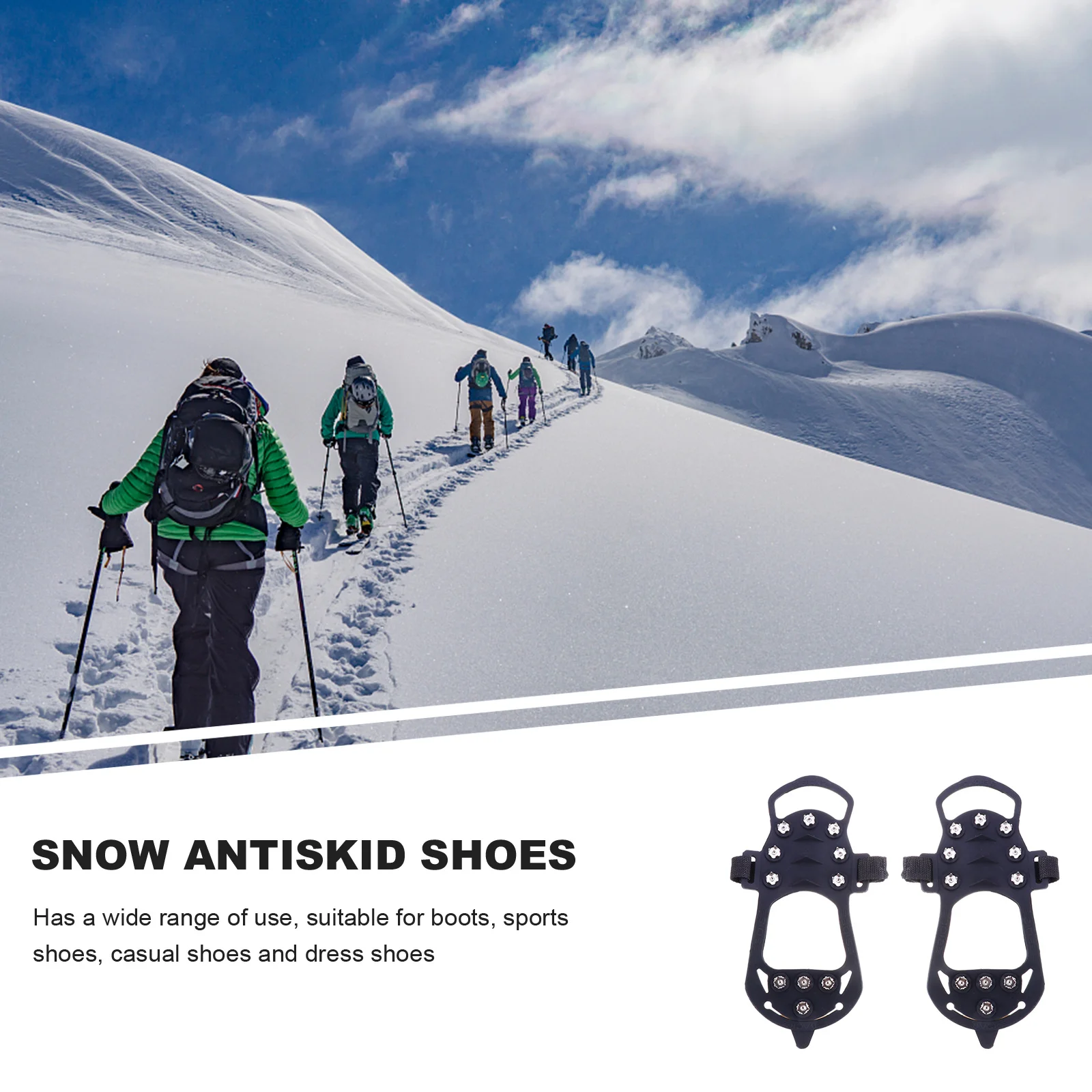 

2Pcs Winter Ice Cleats Anti-Slip Shoe Covers Outdoor Ice Grippers Snow Crampons for Boots Sports Casual Shoes Winter Spikes