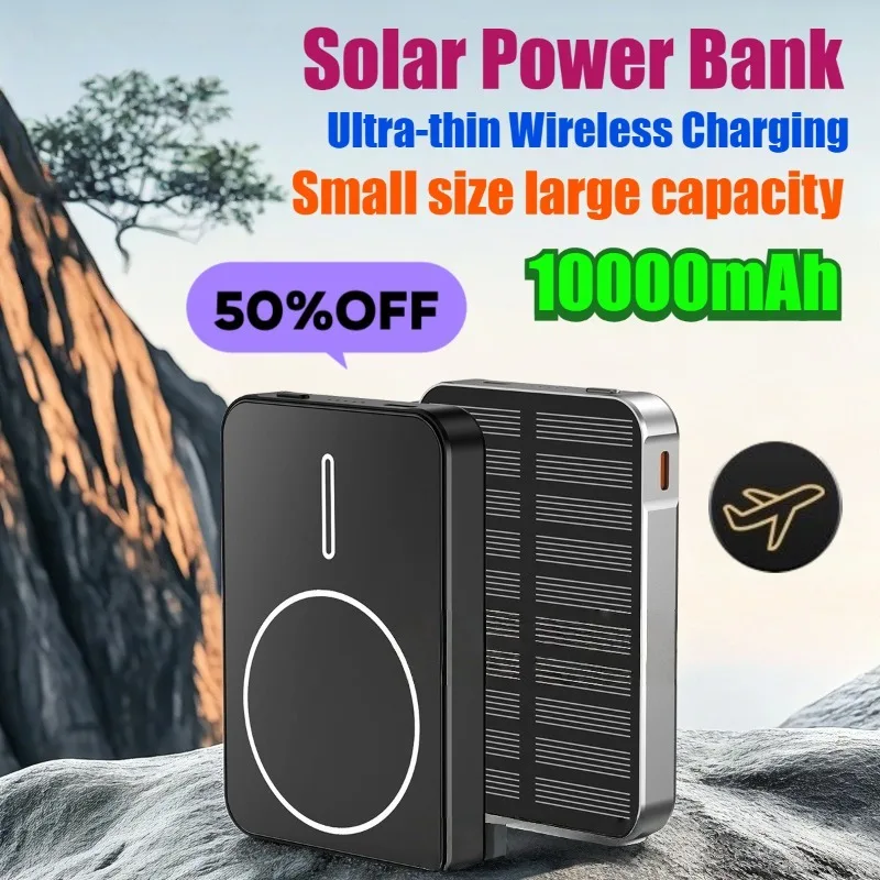 

22.5W, 10000mAh Solar Wireless Charging Power Bank Portable Charger for All Series of Smartphones