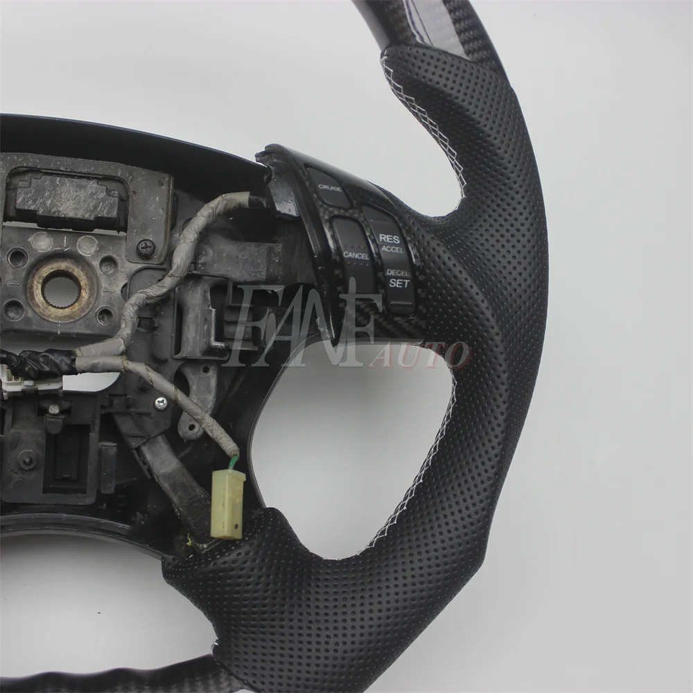 Replacement Real Carbon Fiber Steering Wheel with Leather for Honda Accord 7TH 2003-2007