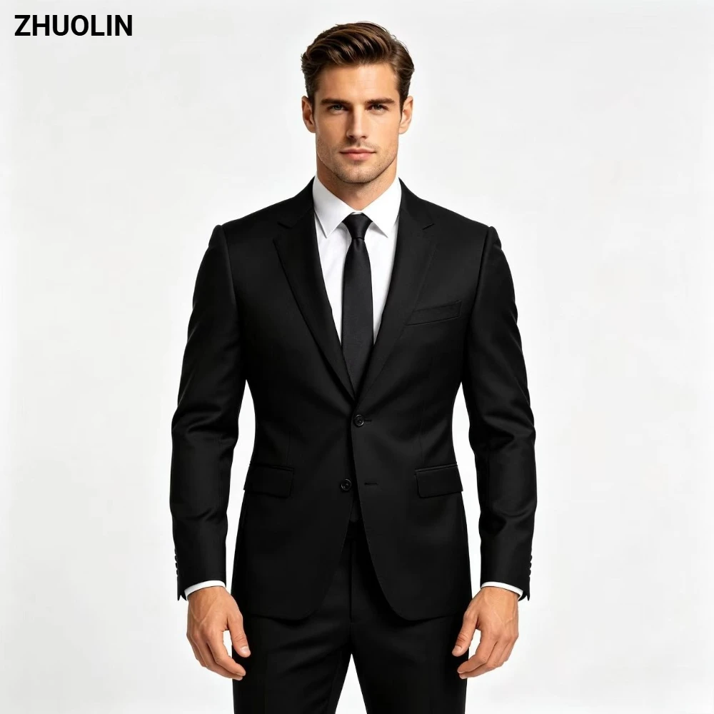 Slim-Fit-Hochzeitsanzug für Herren, elegant gestaltet, knitterfrei, Business-Blazer, Weste und Hose, atmungsaktiv, langlebig