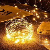 1/2/3/5/10/20M LED Fairy Lights Battery Powered Silver Wire String Lights For Bedroom Garden Party Wedding Christmas Decoration
