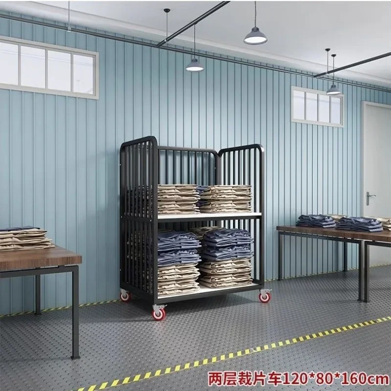 Finished product turnover truck Three-layer cutting piece material truck with trolley notch DIY truck