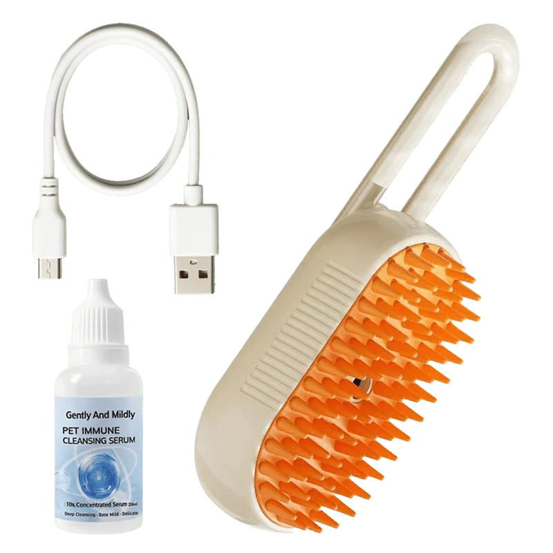

Multi-functional Pet Grooming Comb with Steam Spray, Ideal for Bathing, Massage & Detangling, Non-slip Handle for Easy Use.