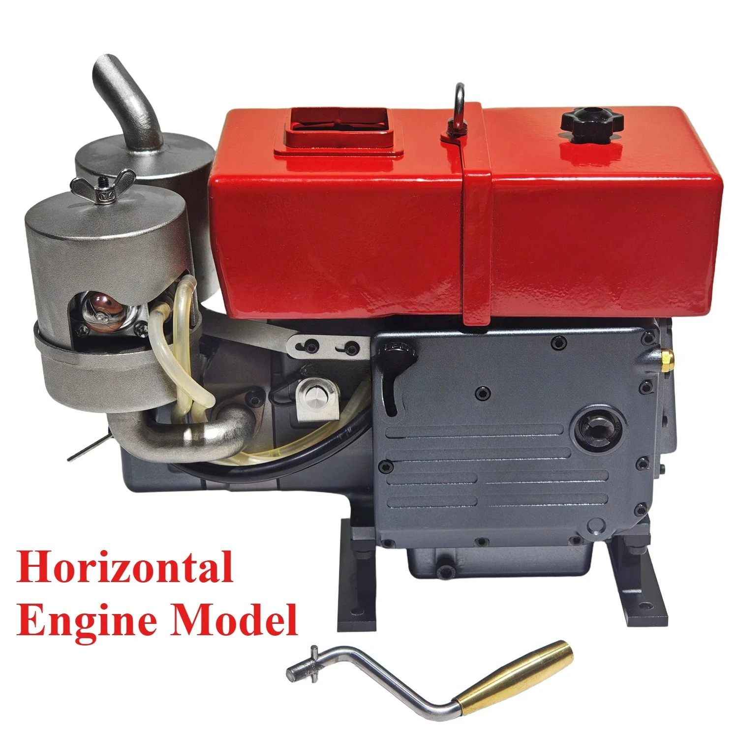 Horizontal Single Cylinder Engine Model Miniature Vintage Metal Tractor Internal Combustion Engine Startable Engine Model
