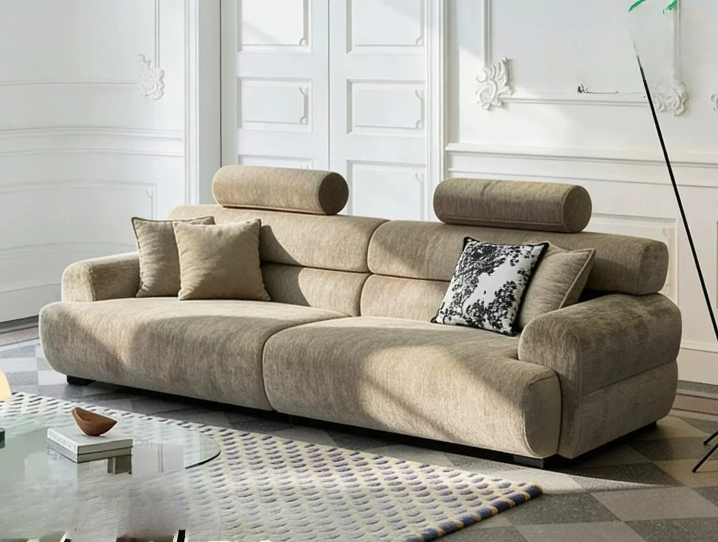 Valley Sofa Removable French Retro Chenille Fabric Sofal16