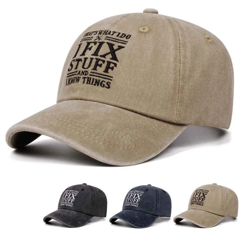 Ifix stuff letter embroidery Washed baseball caps dad hat women men outdoor hip-hop casual duck hats Classic Style Sports Golf H