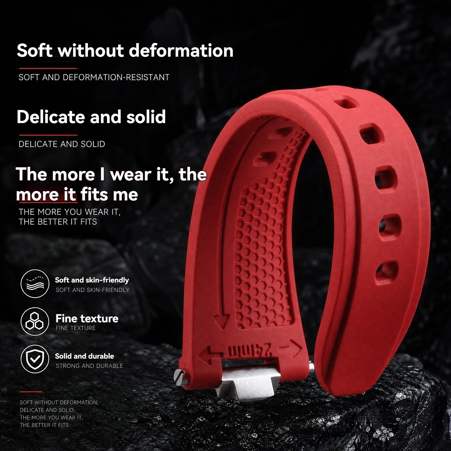 ECB-2000 rubber Watch strap For Casio Edifice 5698 ECB-2000HR-1A EFS-S641TMS Modified Watchband Men's Bracelet wristband tools view 5