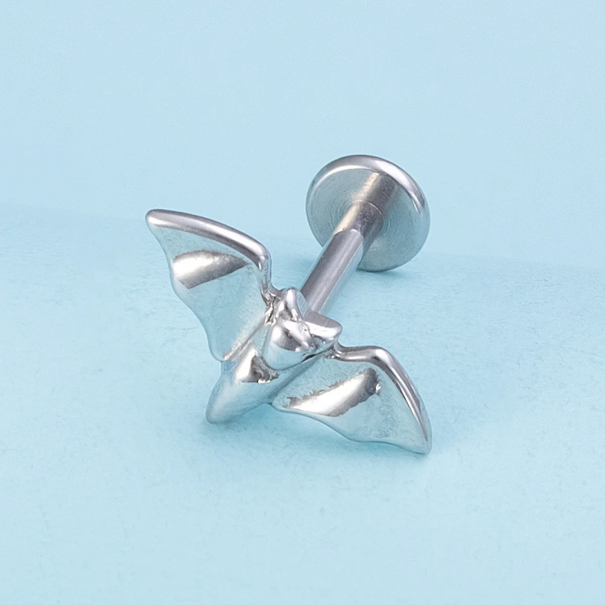 Halloween Bat Labret Monroe Piercing Lip Ring, 16G