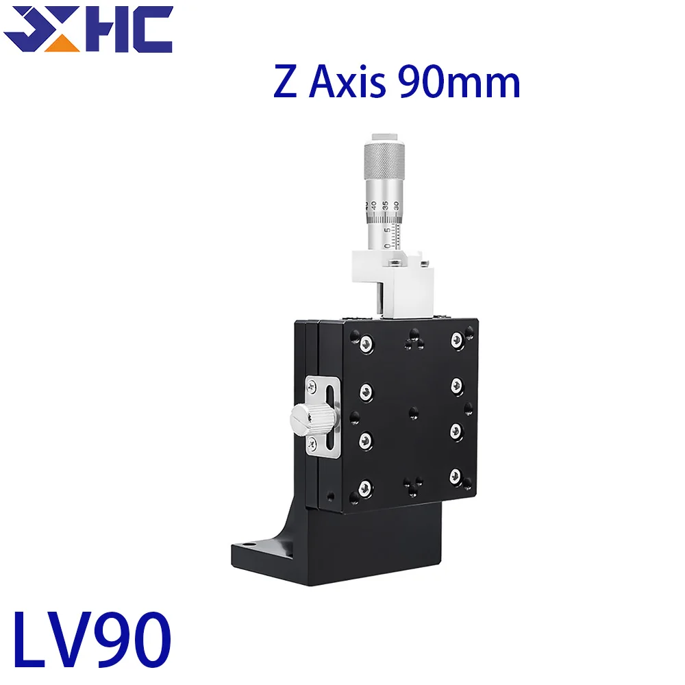 

Z Axis 90*90mm LV90 58.8N Sliding Table Manual Displacement Vertical-lift Fine Tuning Platform Cross Roller Guide Linear Stage