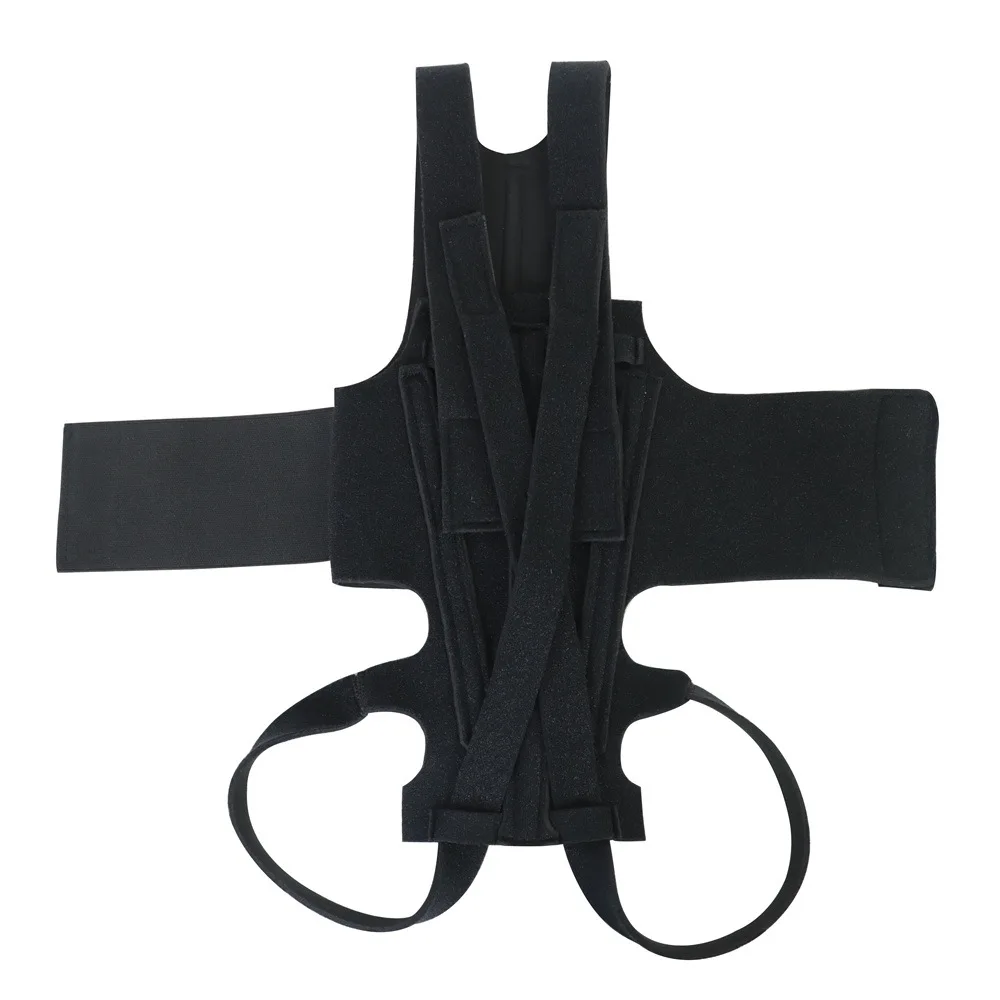 Black Soft Ribbed Pet Vest Dog Adjustable Back Brace for IVDD Dog Back Pain Relief, Arthritis Dachshunds Corgies Dog Vest