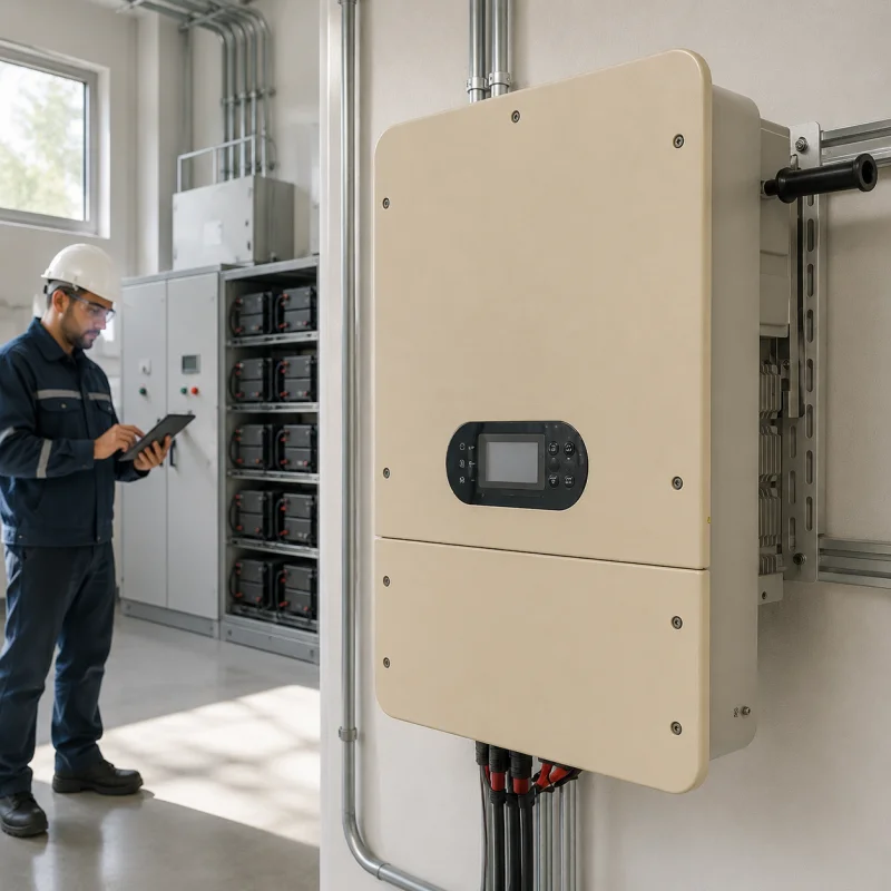 Weatherproof 60kw 120kwh Commercial Hybrid Inverter Energy Storage Cabinet For Grid Tied Microgrid To Reduce Energy Cost