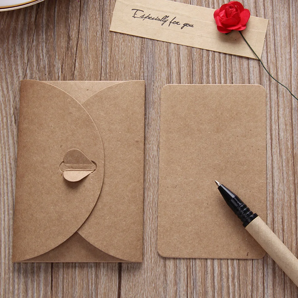 

12pcs Card Set Retro Flower Handmade Greeting Cards Cards Kraft Paper Envelopes Handmade Business Floral Designs Gifts