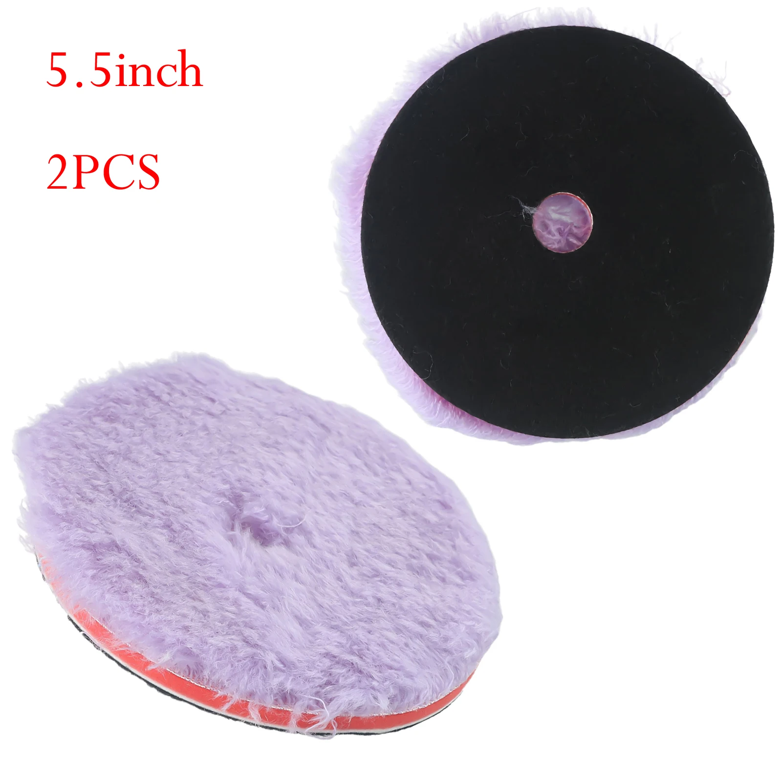 

2pcs 5.5" Purple Wool Polishing Pads For Car Paint Polishing Machine, Wool Polishing Tools And Accessories Polishing Pads