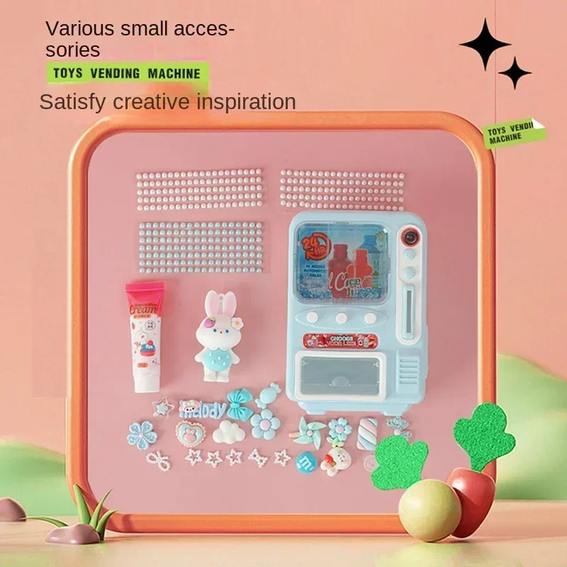 Mini Foods Simulation Self-service Beverage Vending Machine Kids Toys Miniature Dollhouse Accessories Kawaii  For DIY Game