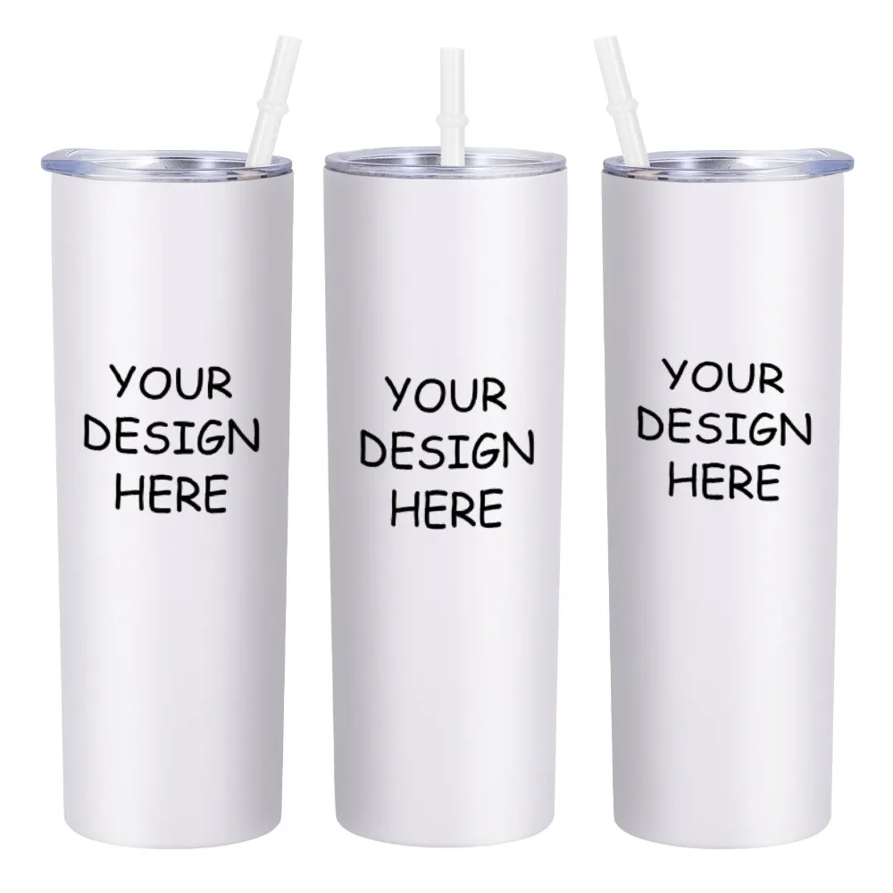 Custom Text Photo Tumbler with Lid and Straw Personalized Your Own Text Gift for Women Men 20 oz Thermos Cup Water Bottle Travel