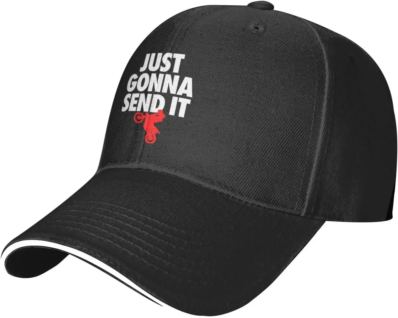 Just-Gonna-Send-it-Motocross-Baseball-Cap, Mens Vintage Snapback Hats Trucker Hats Dad Hat Black