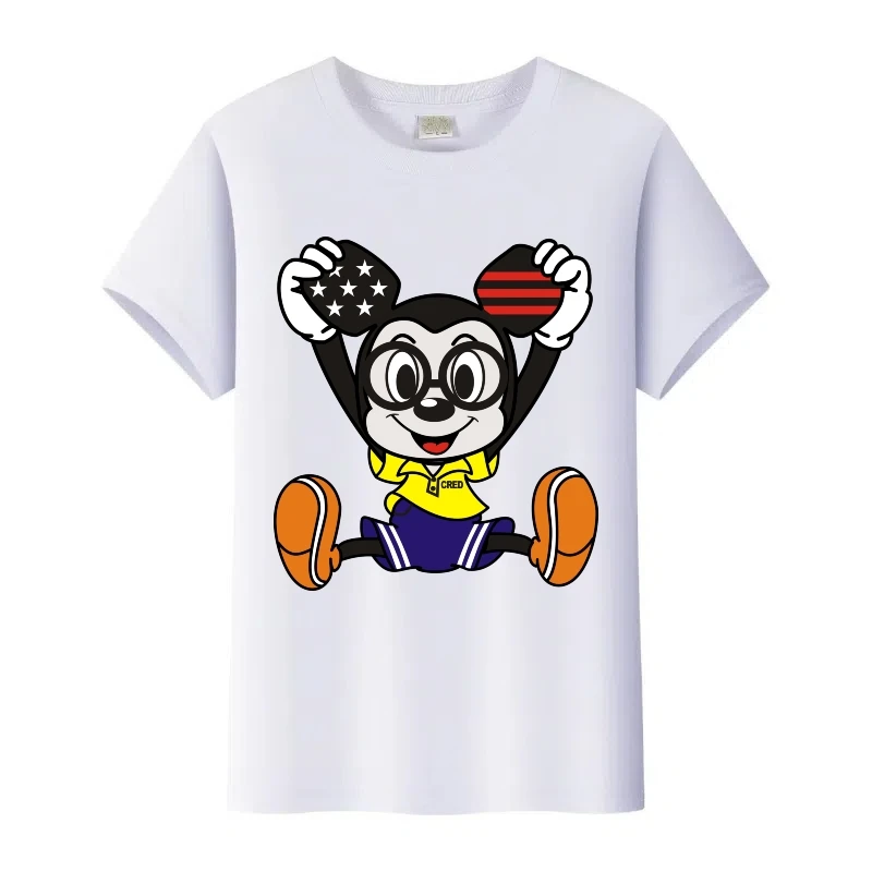 أزياء ديزني الكرتون ميكي ماوس طباعة الملابس الصيف فتاة أعلى امرأة التي شيرت الأبيض الاطفال تي شيرت الأسرة تيز القوطية الرجال البلوزات
