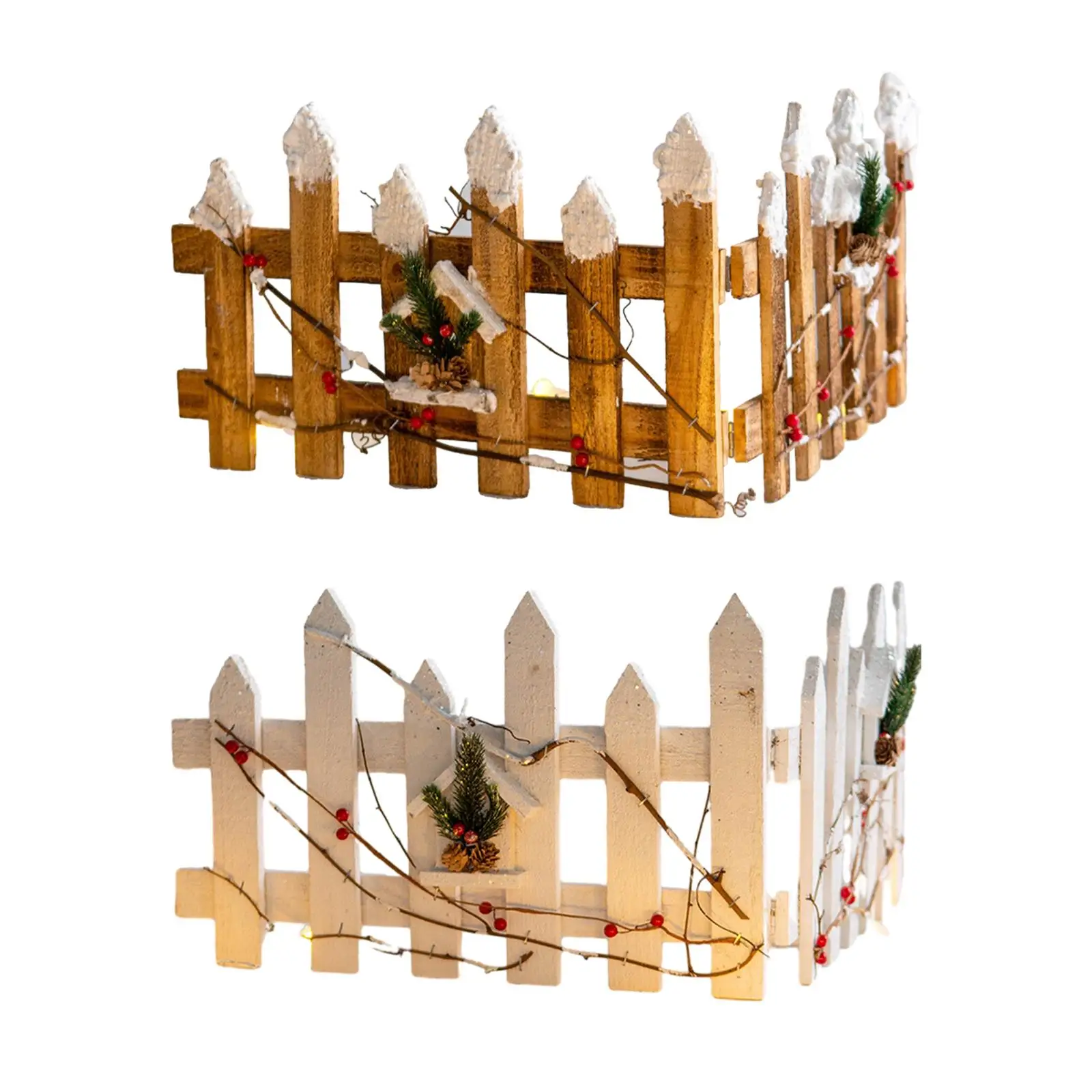 Clôture de Noël en bois, clôture décorative pour arbre de Noël, clôture de jardin, ornement festif pour la cour, la maison et l'intérieur
