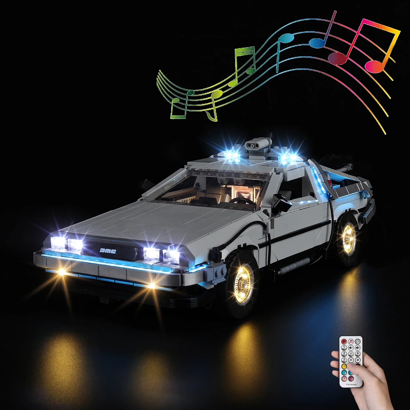 Kyglaring Kit de luz LED adecuado para Lego Regreso al futuro Máquina del tiempo 10300 Lámpara decorativa de bloques de construcción No incluye el modelo