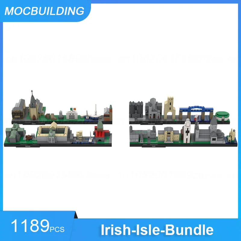 MOC Building Blocks Braunschweig & Emden & Irish-Isle-Bundle Skylines Architecture Display DIY Assemble Bricks Xmas Toys Gifts