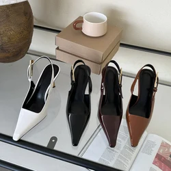Eilyken Street Style Design Thin High Heels Pointed Toe Women Pumps Buckle Strap Banquet Party Slingbacks Female Shoes