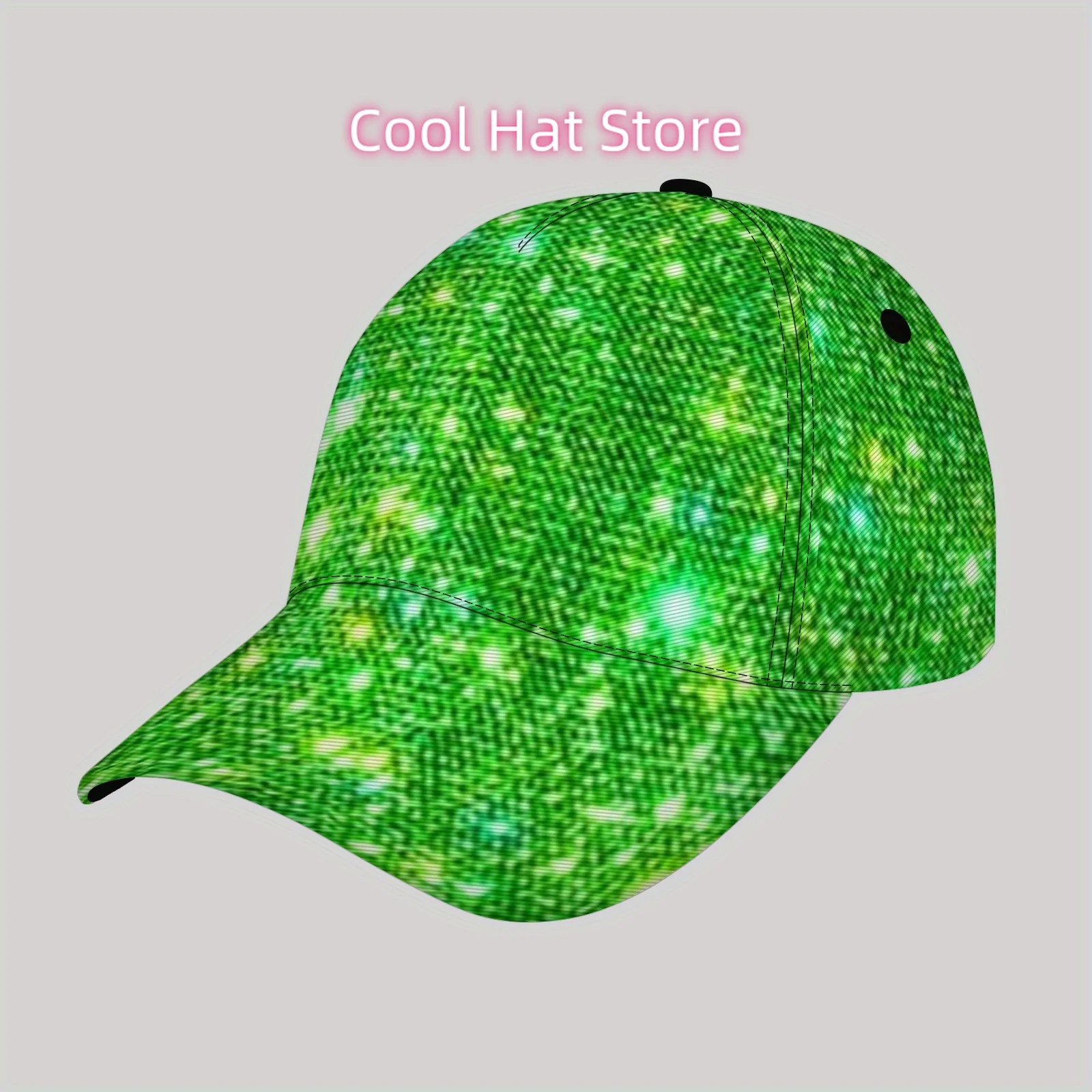 Men's Punk Rock Neon Green & Yellow Starry Baseball Cap - Adjustable Lightweight Breathable Sun Hat for Beach, Outdoor, Concerts