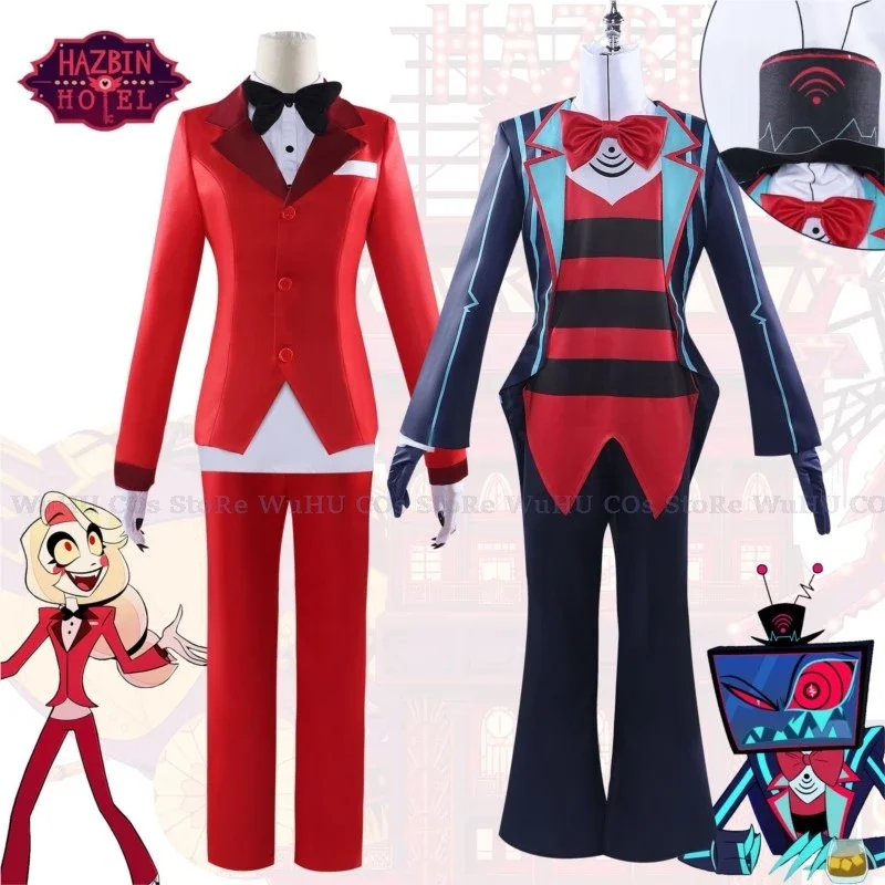 Hazbin Cosplay Hotel Vox Cosplay Hat Costume Uniform Suit Outfit Charlotte Morningstar Halloeen Suit Carnival Christmas Costume