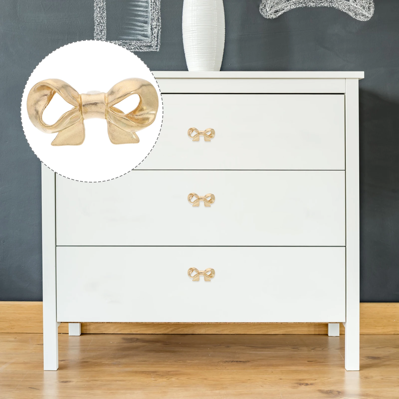 

Drawer Bow Handle Closet Knob Knobs Brass Shaped Decorative Flash Bedroom Golden
