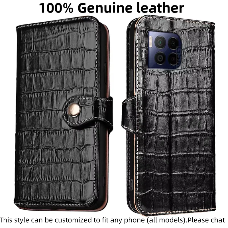 

Натуральная кожа с текстурой крокодила, слот для карт, чехол-кошелек для T-Mobile Revvl 7 T Phone 2, 5G, противоударный чехол с магнитной кнопкой