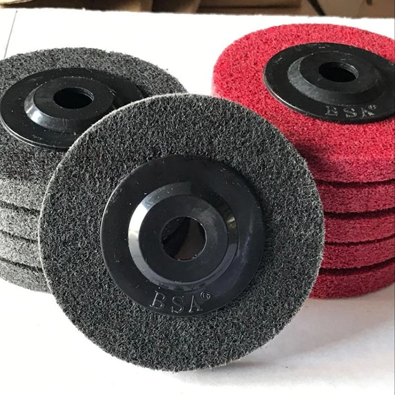 Polishing Wheel for Bench Grinder Buffing Wheel 4 Inch Gray & Red Fiber Polishing Disc Pad Nylon Wheel Grinder Tool 100x16mm