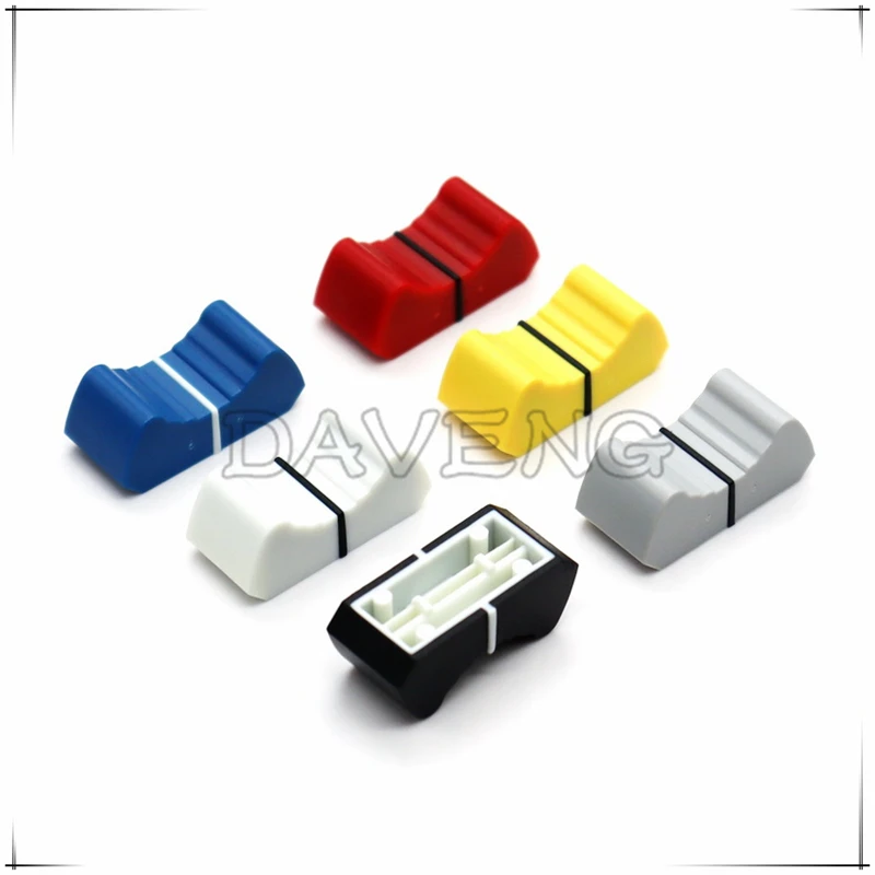 10PCPCS 26×12×10mm Double Color Plastic Mixer Control Sound Table Balance Fader Cap Push Cap Inner Hole 8MM