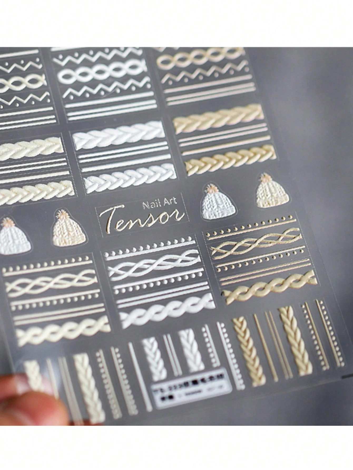 1 Sheet 5D Nail Sticker Elegant Sweater Pattern With Adhesive Sticker Decals Decoration Nail Stickers DIY