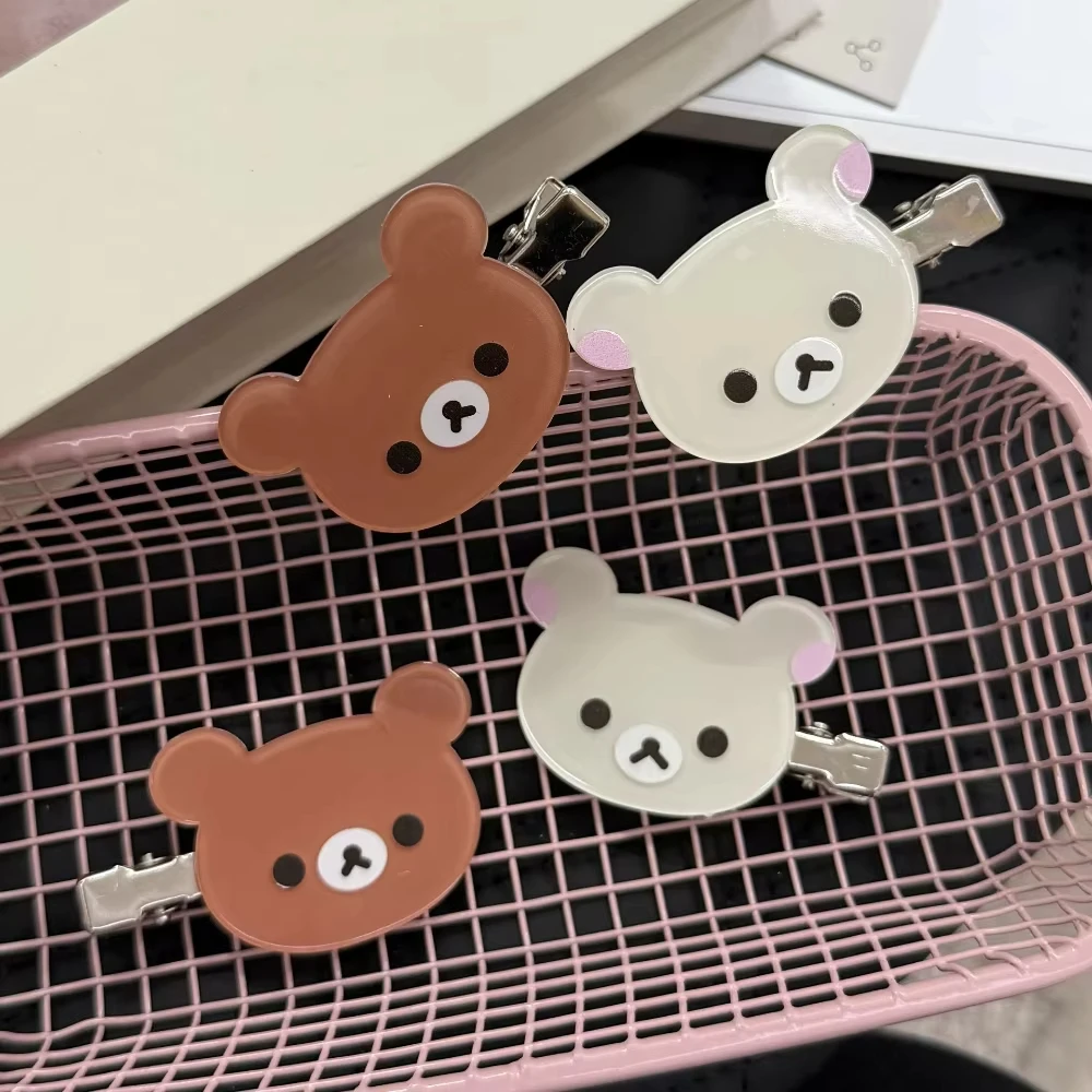 Fashion Rilakkuma Korilakkuma Hair Clips Anime Bear Head Cute Hair