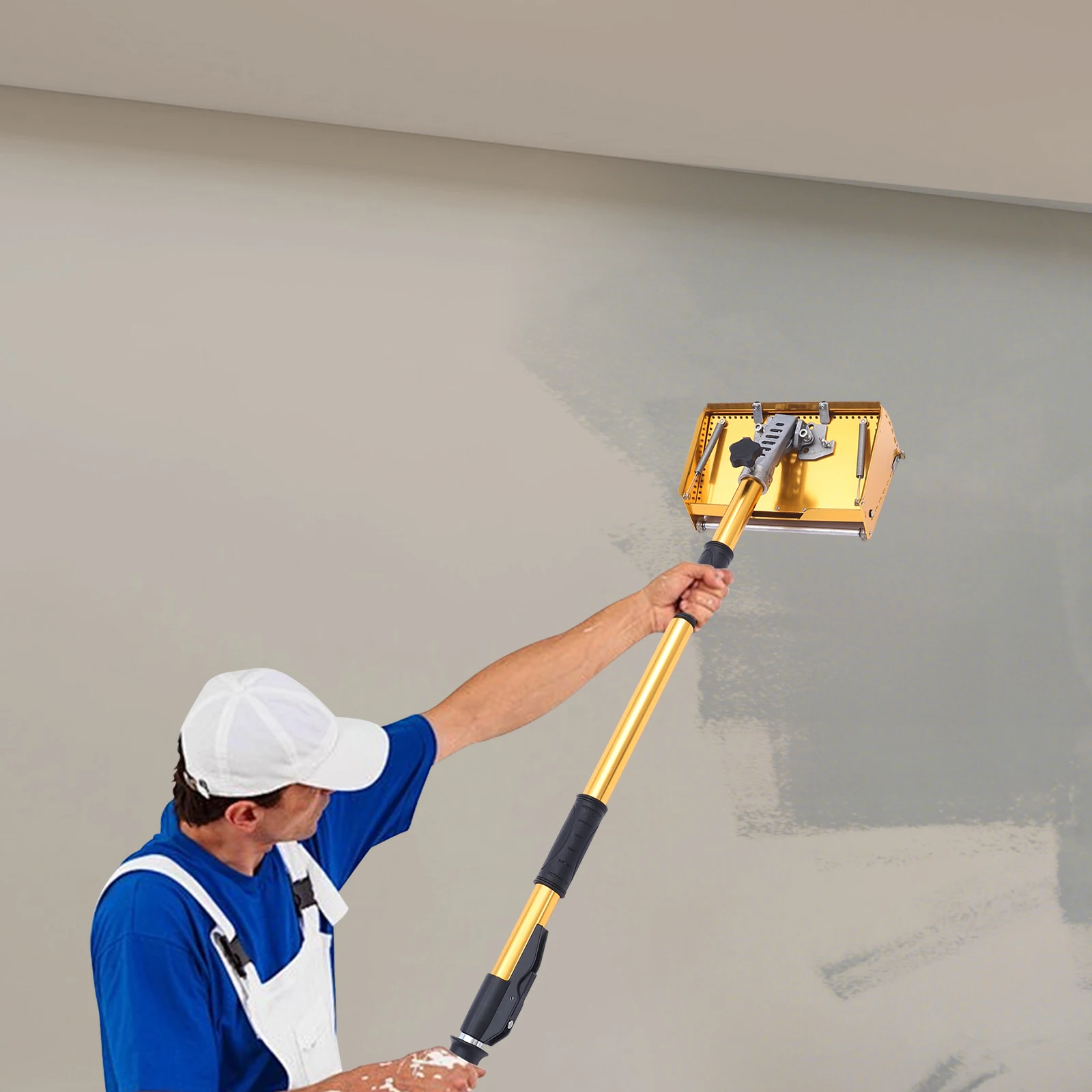 Verstellbarer Trockenbau-Spachtel, Aluminiumlegierungs-Spachtelwerkzeug mit 1,05–1,68 m langem Teleskopgriff für Wand- und Deckenputzarbeiten – Detail 13