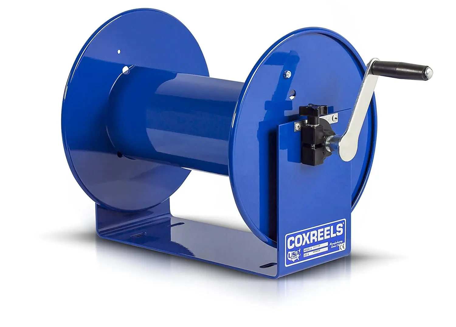 Coxreels 112-4-75 Compact Manual Crank Steel Hose Reel - 4,000 Psi - Holds ½” X 75' Length Hose - Perfect For Air Compressor,