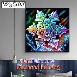 Snowflake 5D Diy 100% Fairy Dust Diamond Painting Landscpe Full Square Diamond Embroidery Stitch AB Diamond Art Crystal Docer