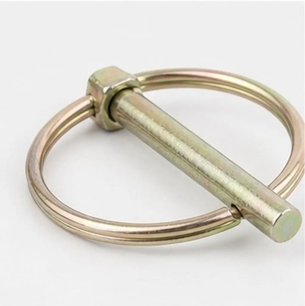 8Pcs Reliable Spring Loaded Lynch Pin with Ring Heavy Duty Metal Pin Fastener for Trailers Farm Tractors Trucks Mowers Equipment