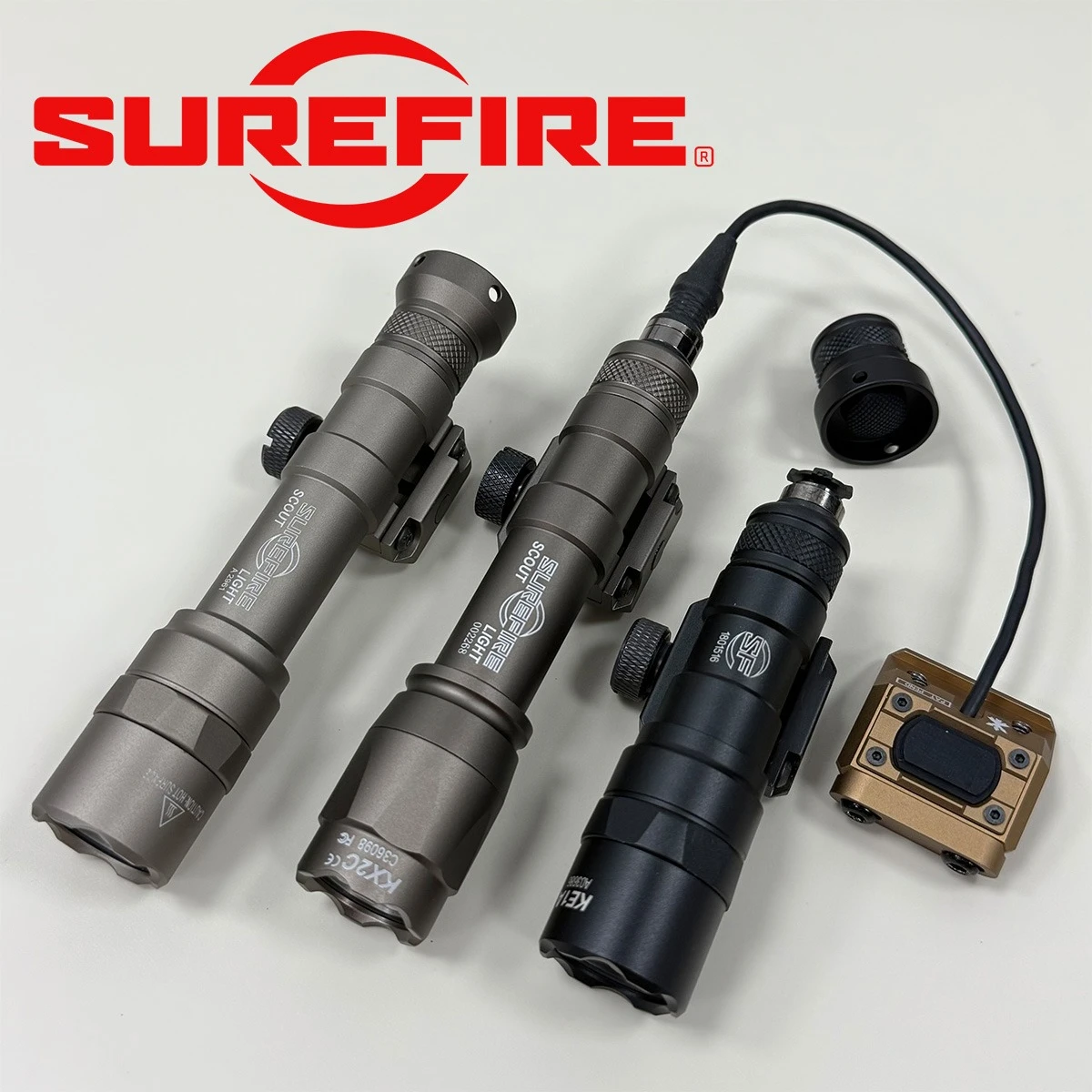 Tactical Surefire M300B M300C M600B M600C Scout Light with UNIT Lite Pressure Switch and Press Tail Cap Switch Fits 20mm Rail