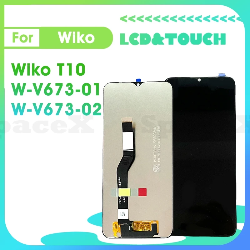 Wiko T10 LCD V673 스크린 디스플레이 터치스크린 디지타이저 어셈블리, 전화 V673-01 LCD V673-02 T10 LCD, 6.5 인치 오리지널