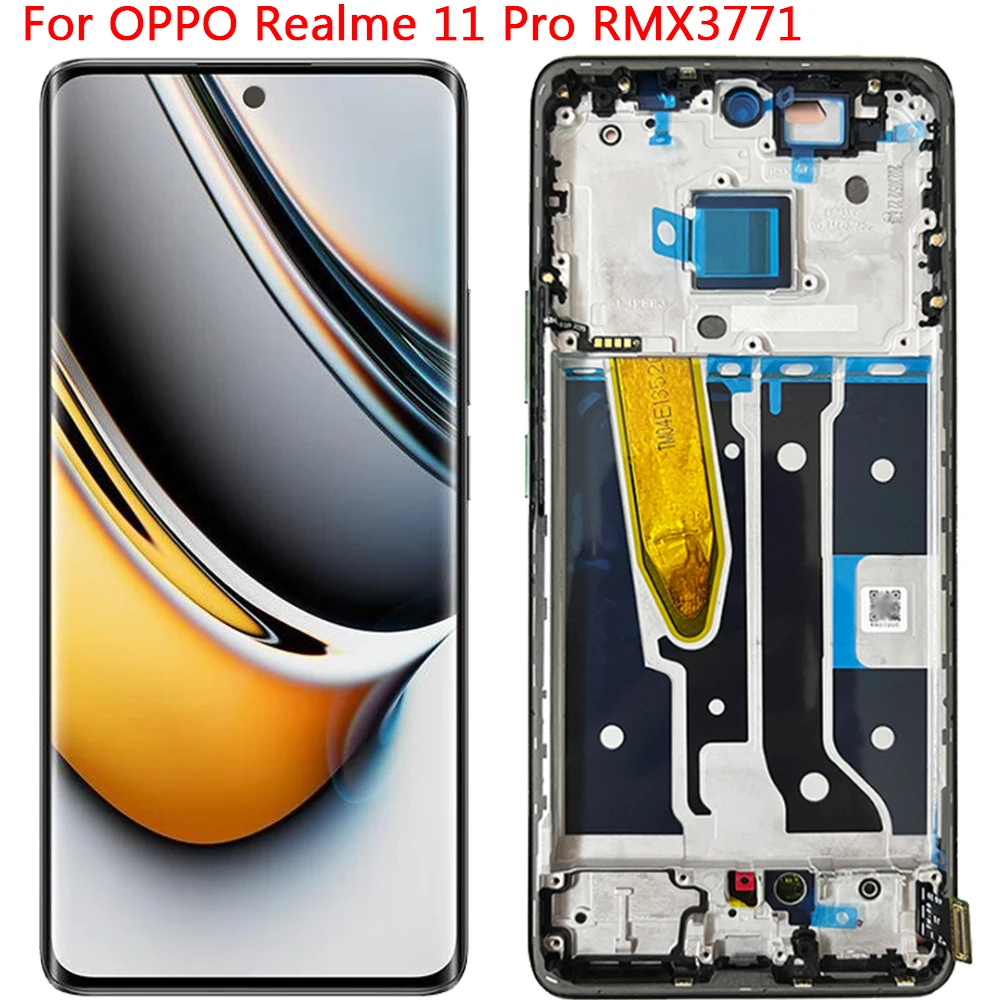 For OPPO Realme 11 Pro RMX3771 Display LCD Touch Screen AMOLED With Frame 6.7