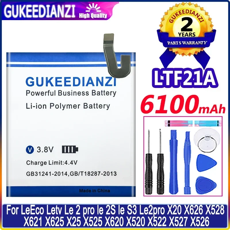 GUKEEDIANZI LTF21A 6100mAh Battery For Letv LeEco Le 2 Le2 Pro X620 X626 & Le S3 LeS3 X526 X527 Mobile Phone + Tracking Number