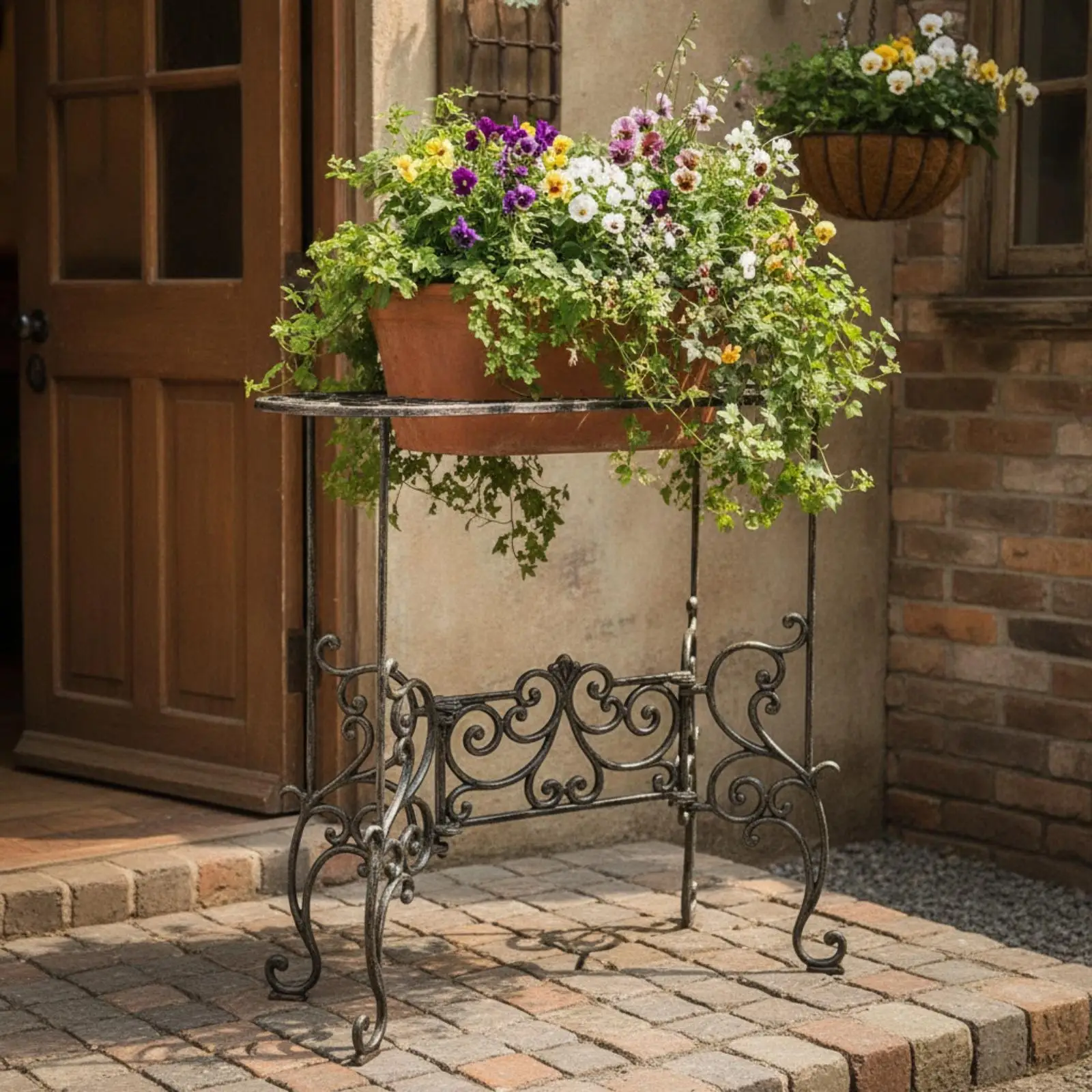 Plant Stand Vintage Flower Stand Ornate Plant Table for Gardeners, Balcony, Entryway, Garden