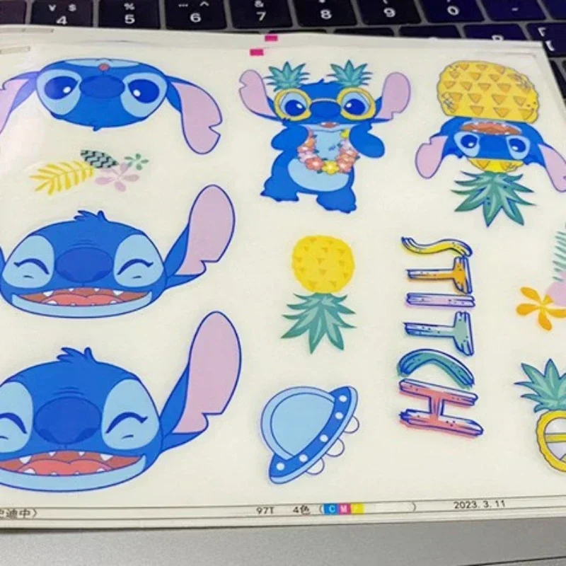 New Disney Stitch Stickers Cute Anime Pattern Handbook PVC Sticker Luggage Cups Bottles Waterproof Stickers Decoration Kids Toys