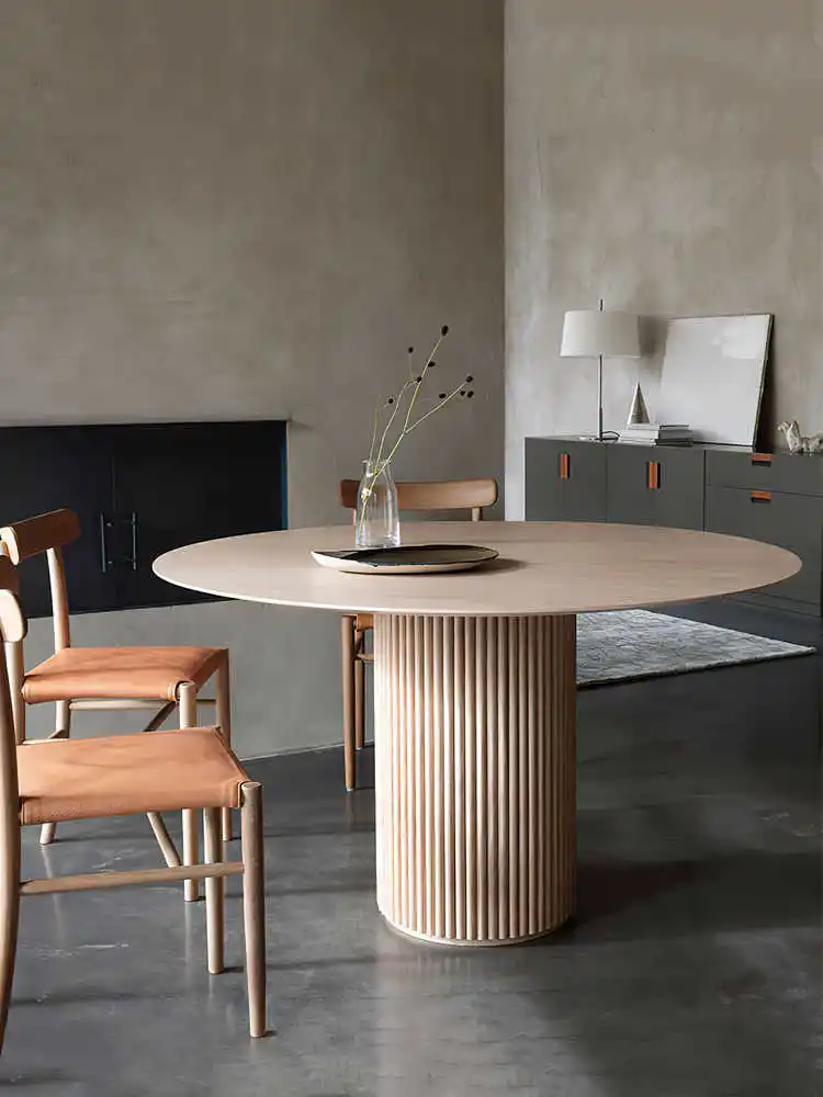 Round Dining Table, Family Homestay, Small Unit, Modern And Simple