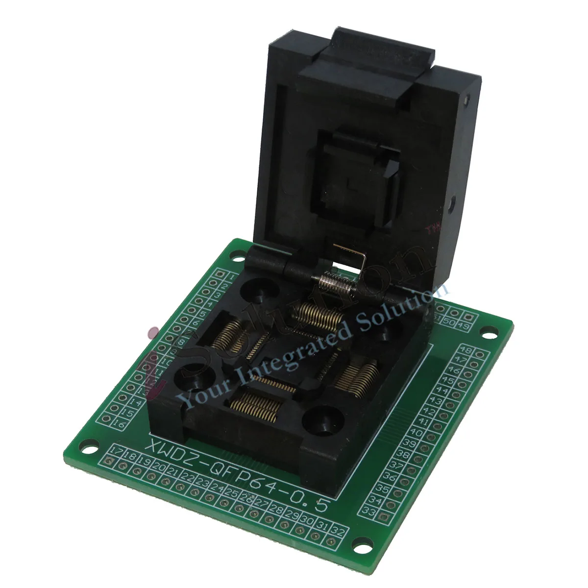 QFP64/LQFP64/TQFP64 to DIP64 burning socket QFP64 testing socket adapter board 0.5mm spacing QFP-64-05-01